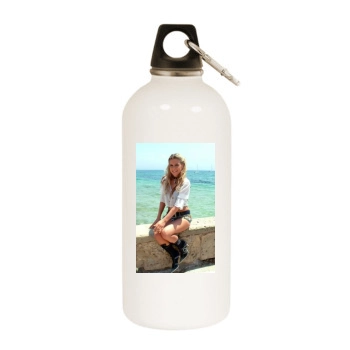 Jeanette Biedermann White Water Bottle With Carabiner