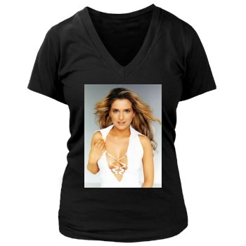 Jeanette Biedermann Women's Deep V-Neck TShirt