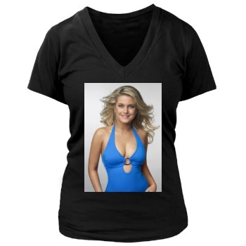 Jeanette Biedermann Women's Deep V-Neck TShirt