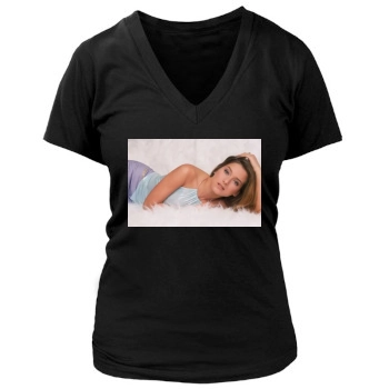 Jeanette Biedermann Women's Deep V-Neck TShirt