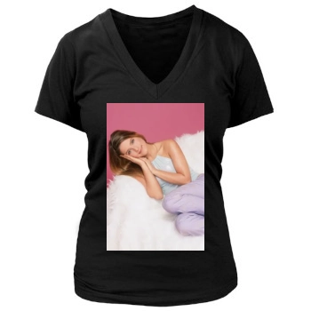 Jeanette Biedermann Women's Deep V-Neck TShirt