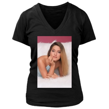 Jeanette Biedermann Women's Deep V-Neck TShirt