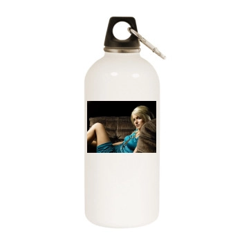 Jeanette Biedermann White Water Bottle With Carabiner