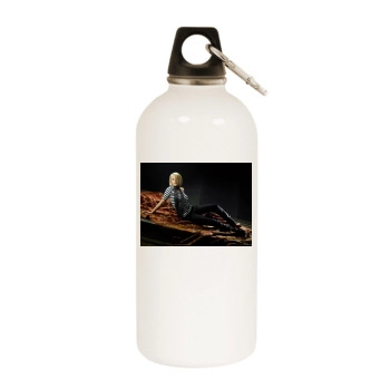 Jeanette Biedermann White Water Bottle With Carabiner