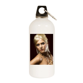 Jeanette Biedermann White Water Bottle With Carabiner