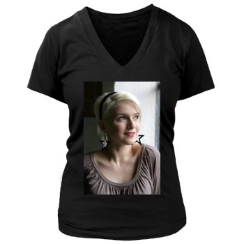 Jeanette Biedermann Women's Deep V-Neck TShirt