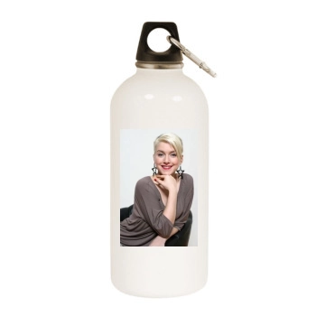 Jeanette Biedermann White Water Bottle With Carabiner