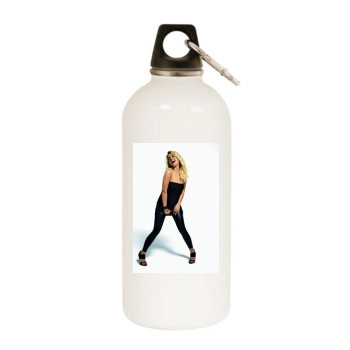 Jeanette Biedermann White Water Bottle With Carabiner