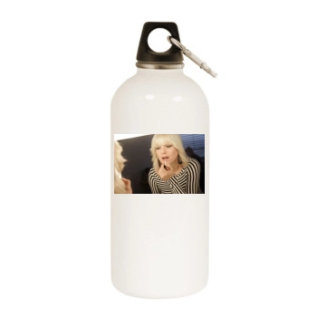 Jeanette Biedermann White Water Bottle With Carabiner