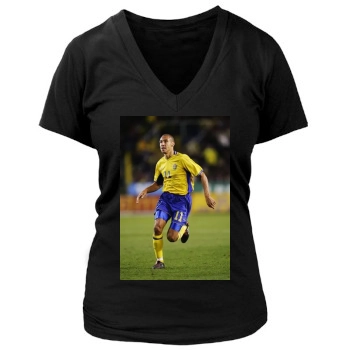 Sweden National football team Women's Deep V-Neck TShirt