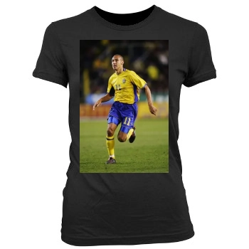 Sweden National football team Women's Junior Cut Crewneck T-Shirt