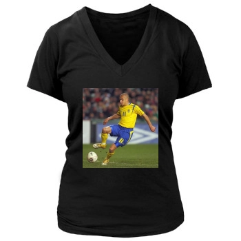 Sweden National football team Women's Deep V-Neck TShirt