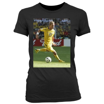 Sweden National football team Women's Junior Cut Crewneck T-Shirt