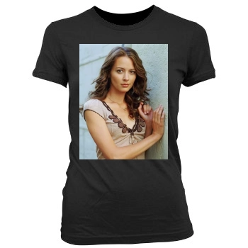 Amy Acker Women's Junior Cut Crewneck T-Shirt