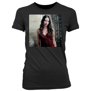 Amy Acker Women's Junior Cut Crewneck T-Shirt