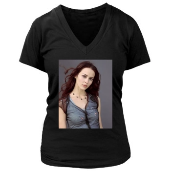 Amy Acker Women's Deep V-Neck TShirt