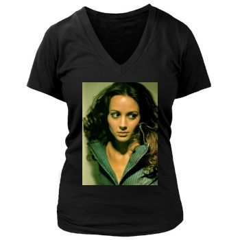 Amy Acker Women's Deep V-Neck TShirt