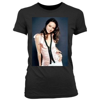 Amy Acker Women's Junior Cut Crewneck T-Shirt