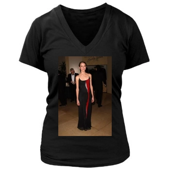 Amy Acker Women's Deep V-Neck TShirt