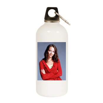 Amy Acker White Water Bottle With Carabiner