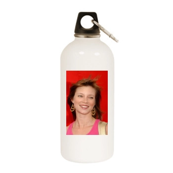 Amy Smart White Water Bottle With Carabiner