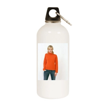 Amy Smart White Water Bottle With Carabiner