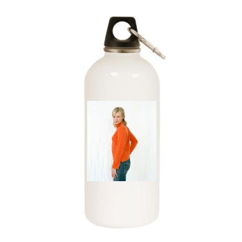 Amy Smart White Water Bottle With Carabiner