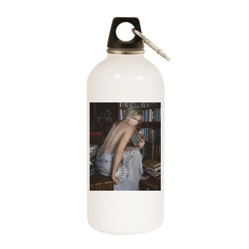 Amy Smart White Water Bottle With Carabiner