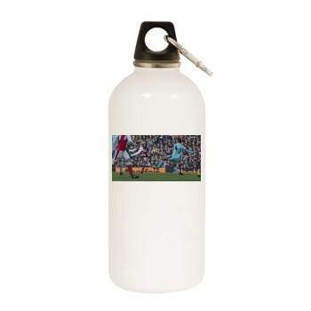 FC Arsenal White Water Bottle With Carabiner