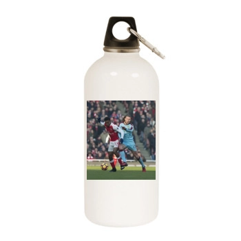 FC Arsenal White Water Bottle With Carabiner