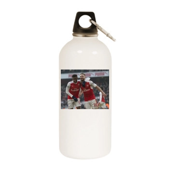 FC Arsenal White Water Bottle With Carabiner