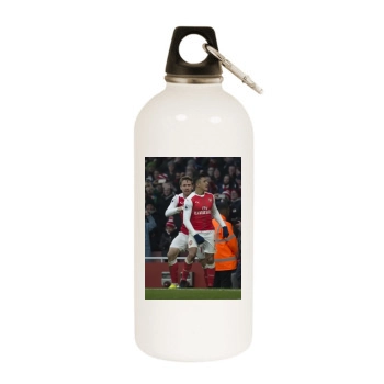 FC Arsenal White Water Bottle With Carabiner