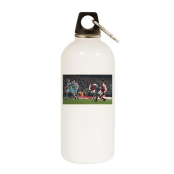 FC Arsenal White Water Bottle With Carabiner