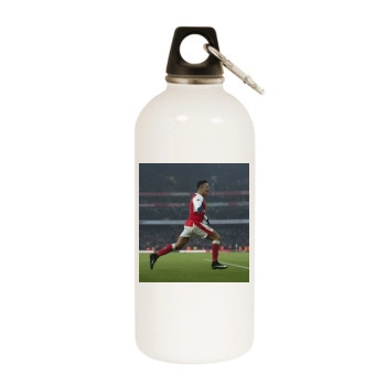 FC Arsenal White Water Bottle With Carabiner