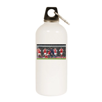 FC Arsenal White Water Bottle With Carabiner