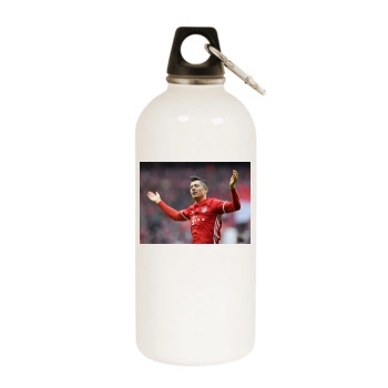 FC Bayern Munich White Water Bottle With Carabiner