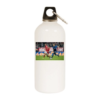 FC Bayern Munich White Water Bottle With Carabiner