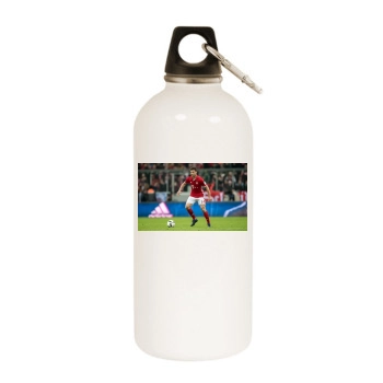 FC Bayern Munich White Water Bottle With Carabiner