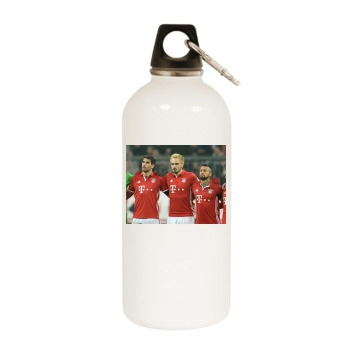 FC Bayern Munich White Water Bottle With Carabiner