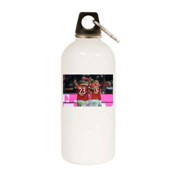 FC Bayern Munich White Water Bottle With Carabiner