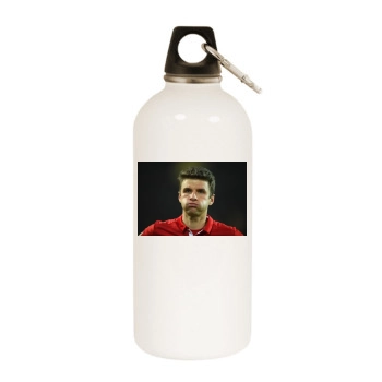 FC Bayern Munich White Water Bottle With Carabiner