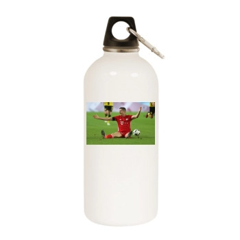 FC Bayern Munich White Water Bottle With Carabiner