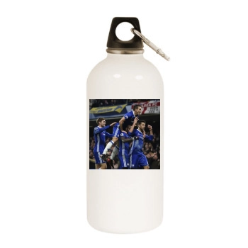 FC Chelsea White Water Bottle With Carabiner