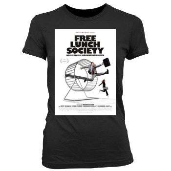 Free Lunch Society Komm Komm Grundeinkommen 2017 Women's Junior Cut Crewneck T-Shirt