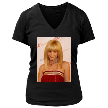 Ashley Tisdale Women's Deep V-Neck TShirt