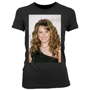 Ashley Tisdale Women's Junior Cut Crewneck T-Shirt