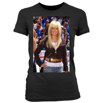 Ashley Tisdale Women's Junior Cut Crewneck T-Shirt