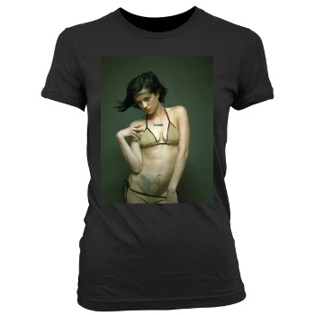 Asia Argento Women's Junior Cut Crewneck T-Shirt