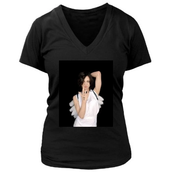 Asia Argento Women's Deep V-Neck TShirt