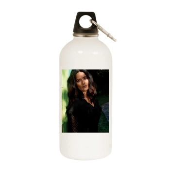 Salma Hayek White Water Bottle With Carabiner